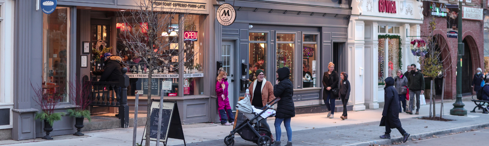 Aerial view of downtown Orangeville